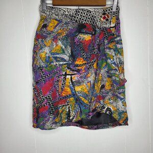 Platinum By Dorothy Schoelen Womens Vintage Abstract Colorful Skirt Art To Wear